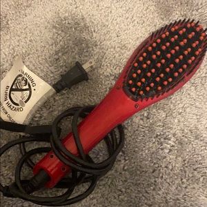 Hair brush straightener